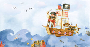 Piraten op zee - Piraten behang voor kinderen