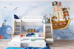 Piraten op zee - Piraten behang voor kinderen