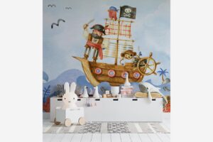 Piraten op zee - Piraten behang voor kinderen