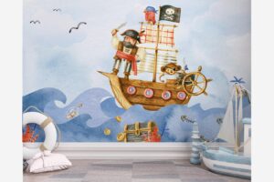 Piraten op zee - Piraten behang voor kinderen