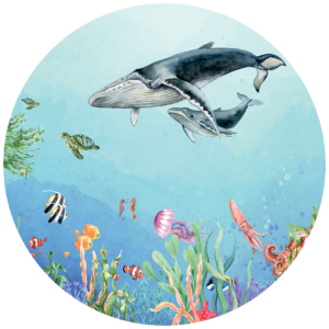 Behangcirkel Diep in de zee