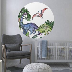 Behangcirkel Dino schildering - Kleur