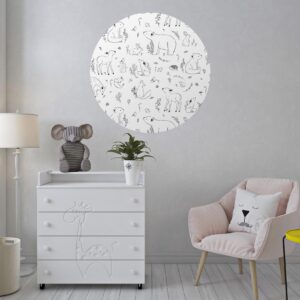 Behangcirkel Klein bos - Zwart-wit