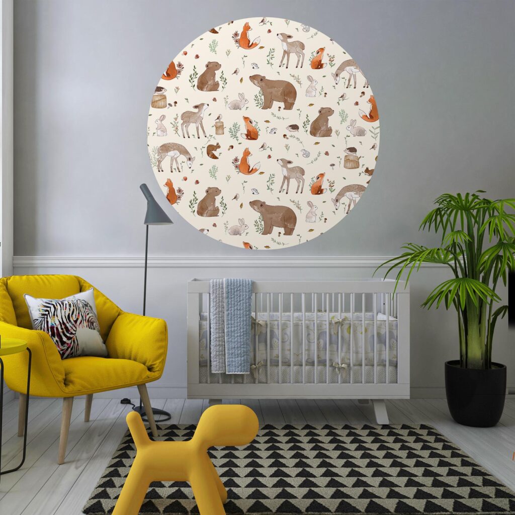 Behangcirkel Klein bos - Kleur