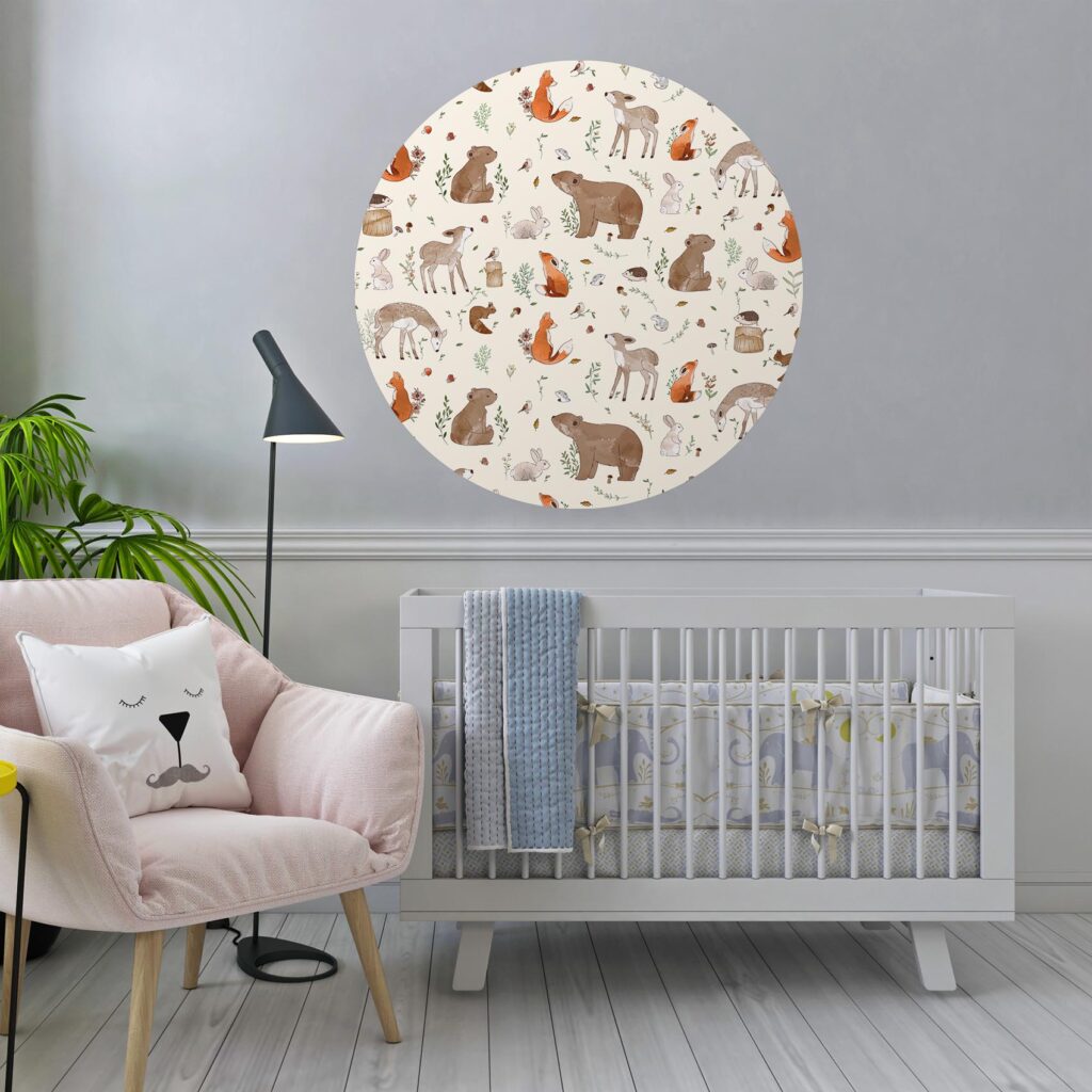 Behangcirkel Klein bos - Kleur