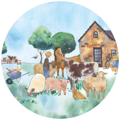 Behangcirkel Boerderijdieren