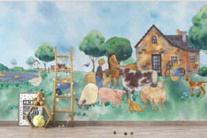 Boerderij vrienden - Boerderij behang kinderkamer