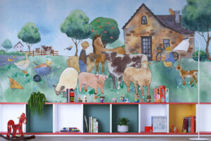 Boerderij vrienden - Boerderij behang kinderkamer