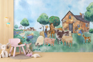 Boerderij vrienden - Boerderij behang kinderkamer