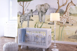 Dieren Safari - Savanne behang met safari dieren