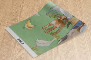 Kleurrijke kinderboerderij - Kleurrijk boerderij behang met dieren