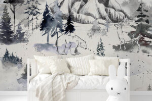 Schemerige wildernis - Bos behang met dieren