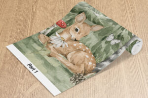 Herten behang babykamer - Hertje & flora