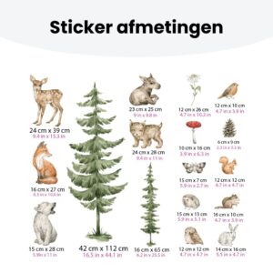 Muurstickers Bos baby's - Muursticker bosdieren - Walloha