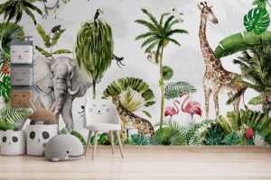 Kinderkamer jungle safari - Jungle kinderbehang