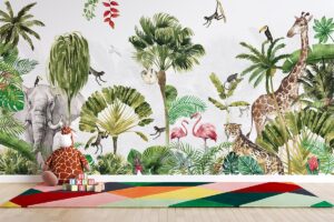 Kinderkamer jungle safari - Jungle kinderbehang