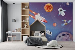 Reis door de ruimte - Kinderbehang