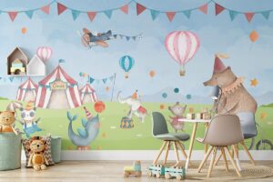 Circus in het land - Kinderbehang