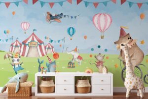 Circus in het land - Kinderbehang
