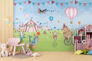 Circus in het land - Kinderbehang