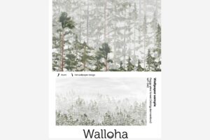 Mistig dennenbos - Behangstaal