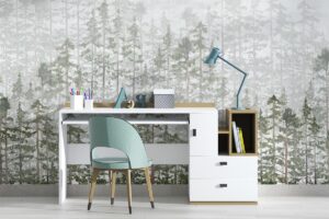 Mistig dennenbos - Kinderbehang