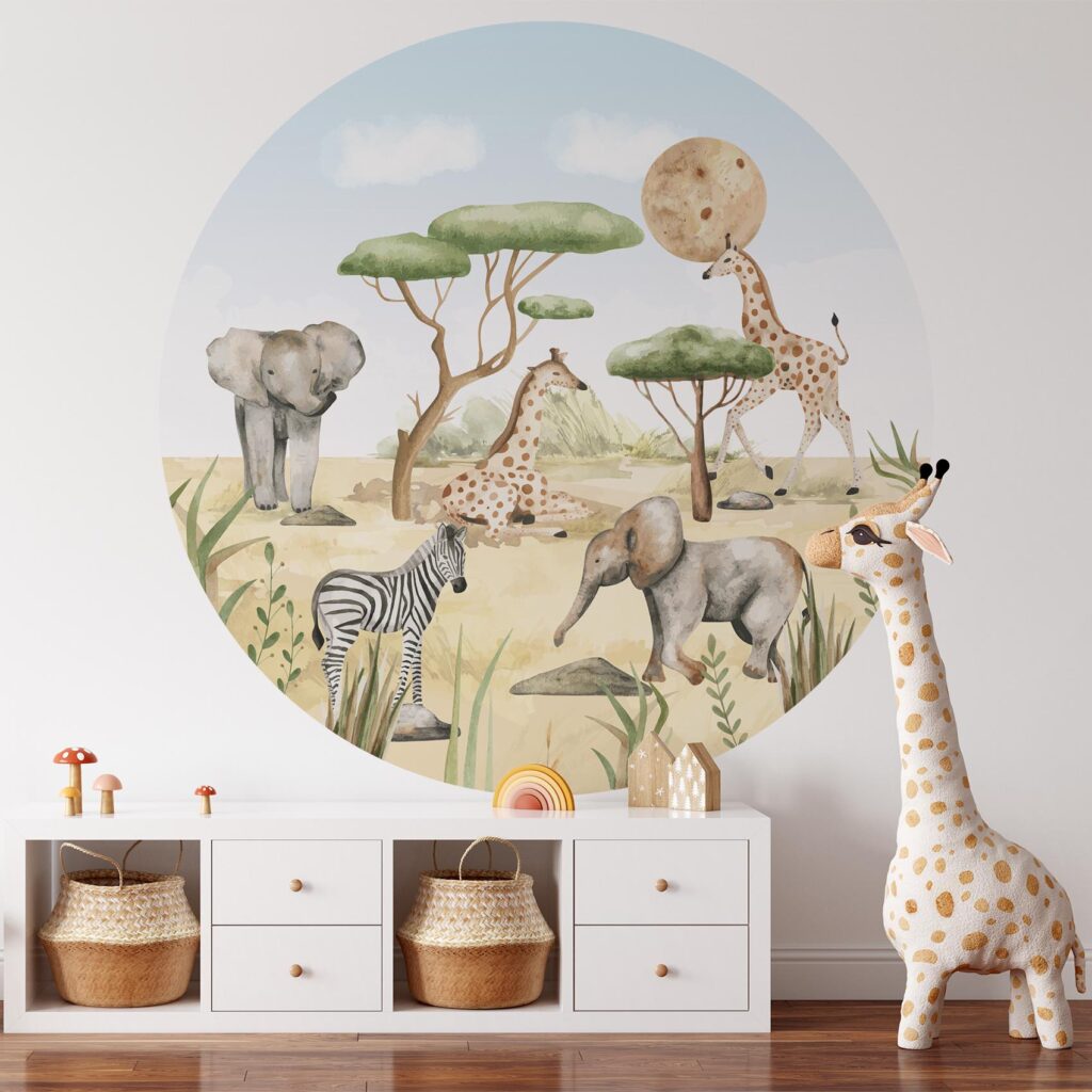 Behangcirkel Dieren safari