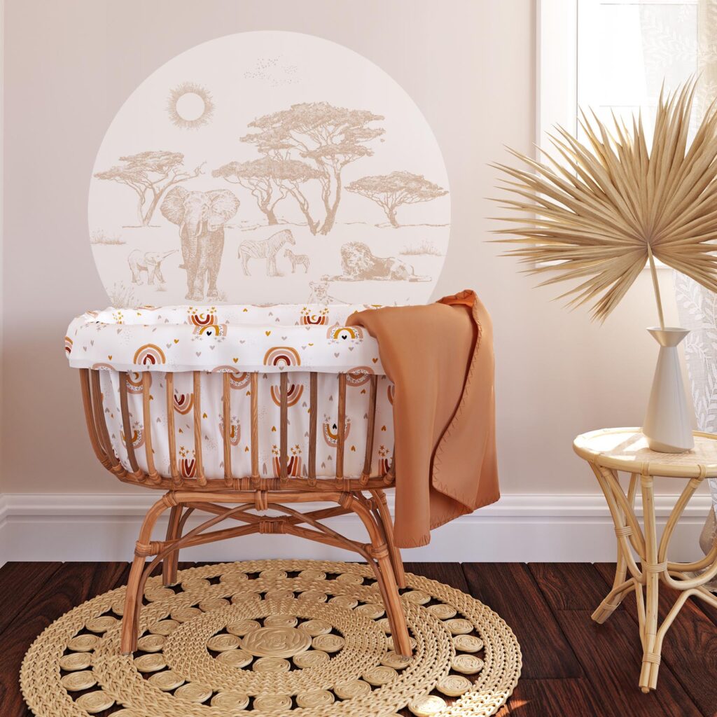 Behangcirkel Sepia safari