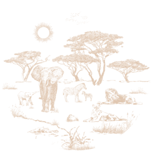 Behangcirkel Sepia safari