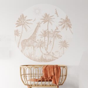 Behangcirkel Sepia savanne