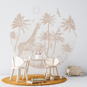 Behangcirkel Sepia savanne