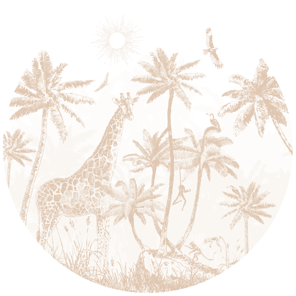 Behangcirkel Sepia savanne