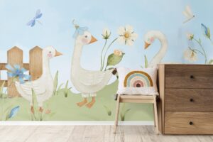 Lieve kleine gansjes - Kinderkamer behang
