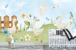 Lieve kleine gansjes - Kinderkamer behang
