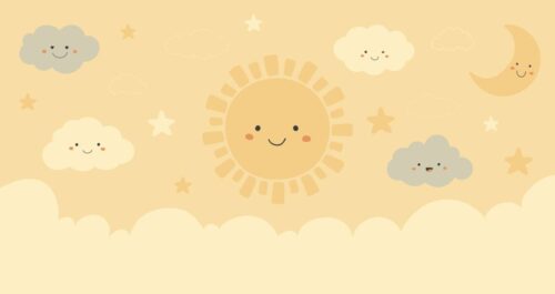Zonneslaap - Babykamer behang van Walloha